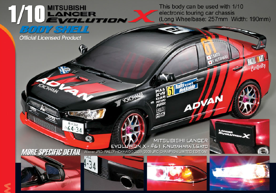 High Quality 1/10 MITSUBISHI EVOLUTION WRC Lancer ADVAN Decals Sticker Sheet