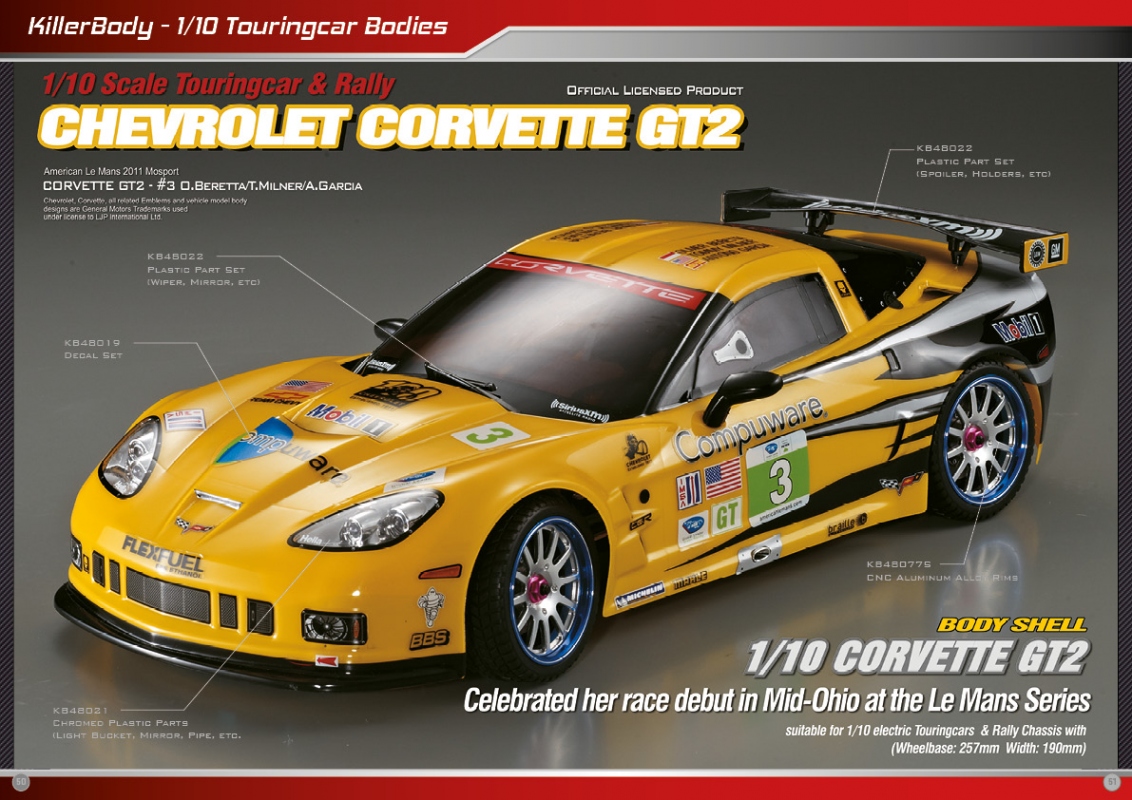 Killerbody Chevrolet Corvette GT2 RC Cars RC parts and RC